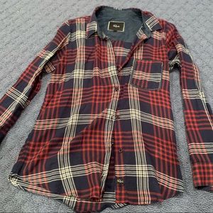 Rails plaid button down top